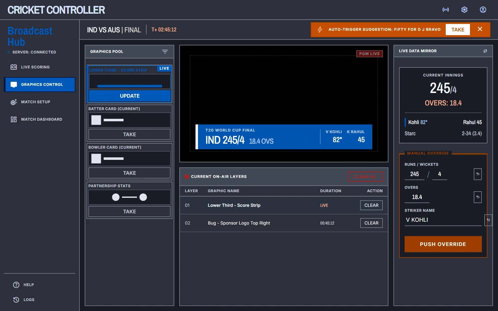 Cricket Live Scoreboard & Overlay — screen 3